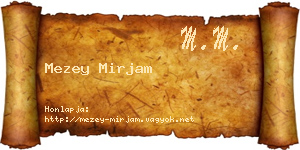 Mezey Mirjam névjegykártya